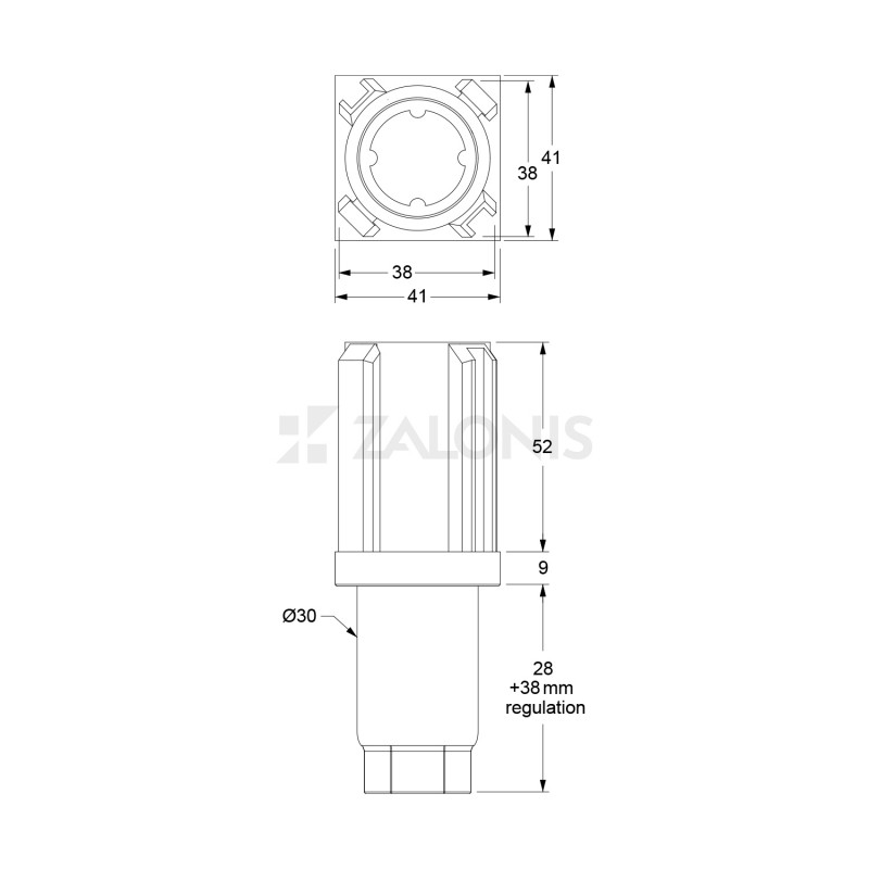 ΡΕΓΟΥΛΑΤΟΡΟΣ ΧΩΝΕΥΤΟΣ ΓΙΑ ΚΑΡΕ 40x40 / ΜΑΥΡΟ